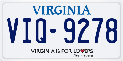 VA license plate VIQ9278