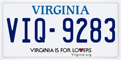 VA license plate VIQ9283