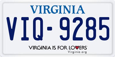 VA license plate VIQ9285
