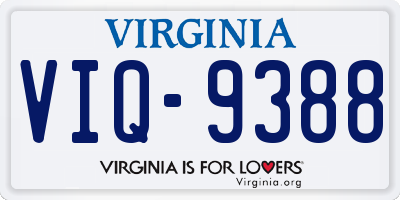 VA license plate VIQ9388