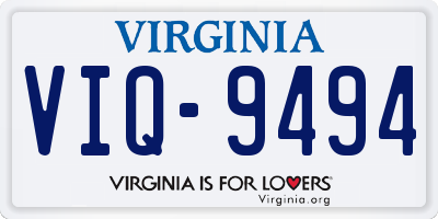 VA license plate VIQ9494