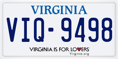 VA license plate VIQ9498