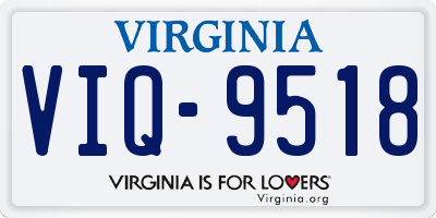 VA license plate VIQ9518