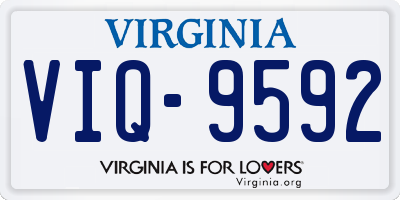 VA license plate VIQ9592