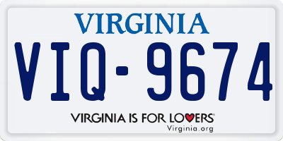 VA license plate VIQ9674