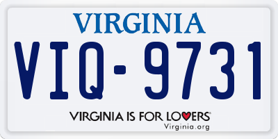 VA license plate VIQ9731