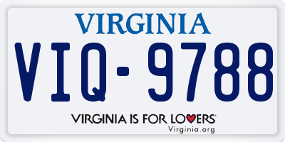 VA license plate VIQ9788
