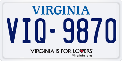 VA license plate VIQ9870