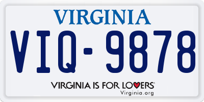 VA license plate VIQ9878