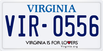 VA license plate VIR0556