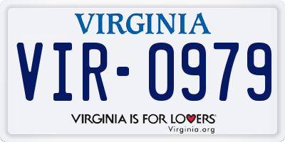VA license plate VIR0979