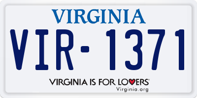 VA license plate VIR1371