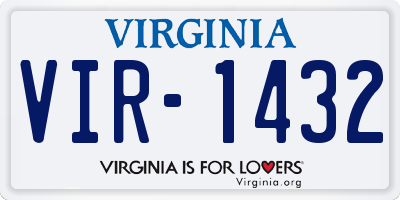 VA license plate VIR1432