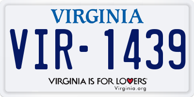 VA license plate VIR1439