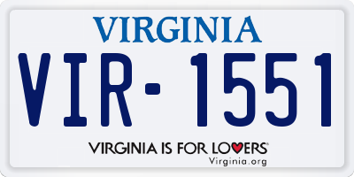 VA license plate VIR1551