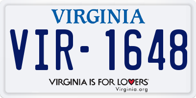 VA license plate VIR1648