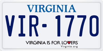 VA license plate VIR1770