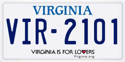 VA license plate VIR2101
