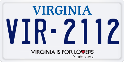 VA license plate VIR2112