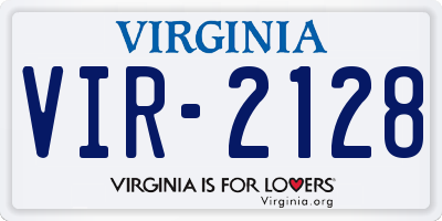 VA license plate VIR2128