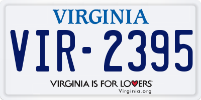 VA license plate VIR2395