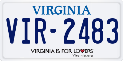 VA license plate VIR2483