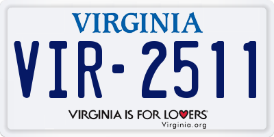 VA license plate VIR2511