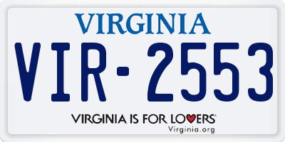 VA license plate VIR2553
