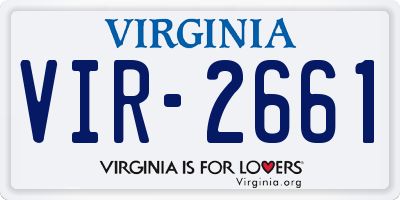 VA license plate VIR2661