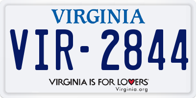 VA license plate VIR2844
