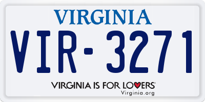 VA license plate VIR3271