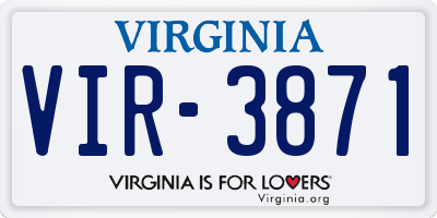 VA license plate VIR3871