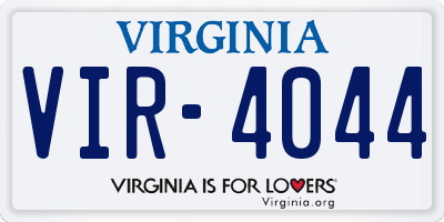 VA license plate VIR4044
