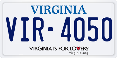 VA license plate VIR4050
