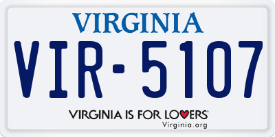 VA license plate VIR5107