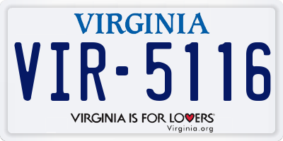 VA license plate VIR5116