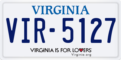 VA license plate VIR5127