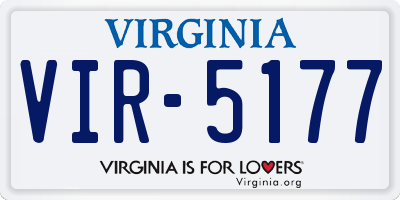 VA license plate VIR5177