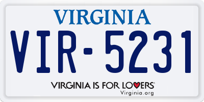 VA license plate VIR5231