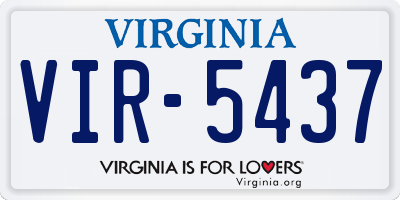 VA license plate VIR5437