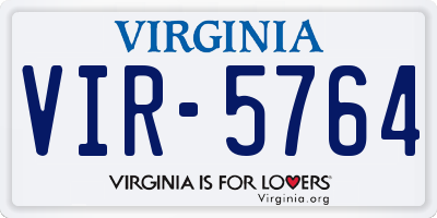 VA license plate VIR5764