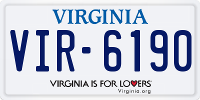 VA license plate VIR6190