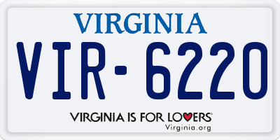 VA license plate VIR6220
