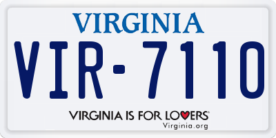 VA license plate VIR7110