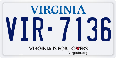 VA license plate VIR7136