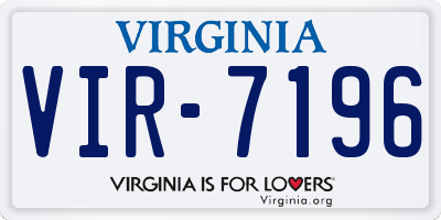 VA license plate VIR7196