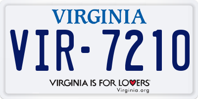 VA license plate VIR7210