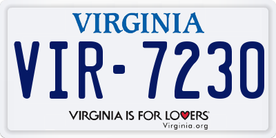 VA license plate VIR7230