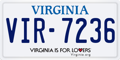 VA license plate VIR7236