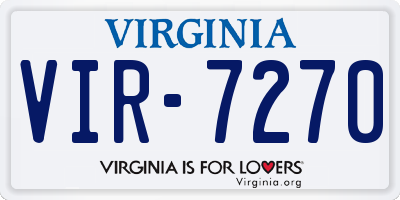 VA license plate VIR7270